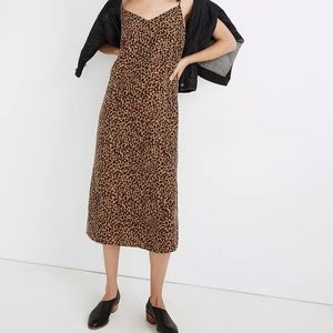 Madewell Silk Eva Slip Dress in Painted Leopard 0